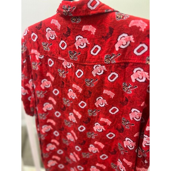 Vintage The Ohio State University Brutus Buckeye Hawaiian Style Button Up Shirt - Picture 6 of 11